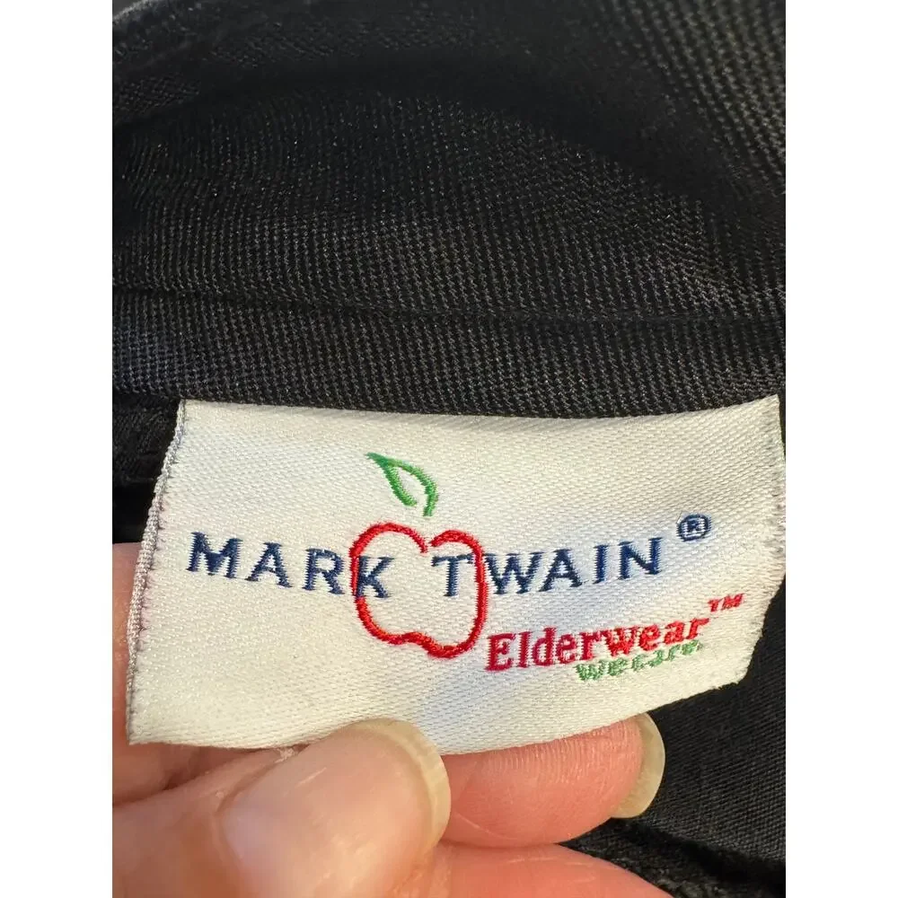 Mark Twain Elderwear Boys Uniform Pants 29x30 Black Tapered‎ Flat Front Pocket